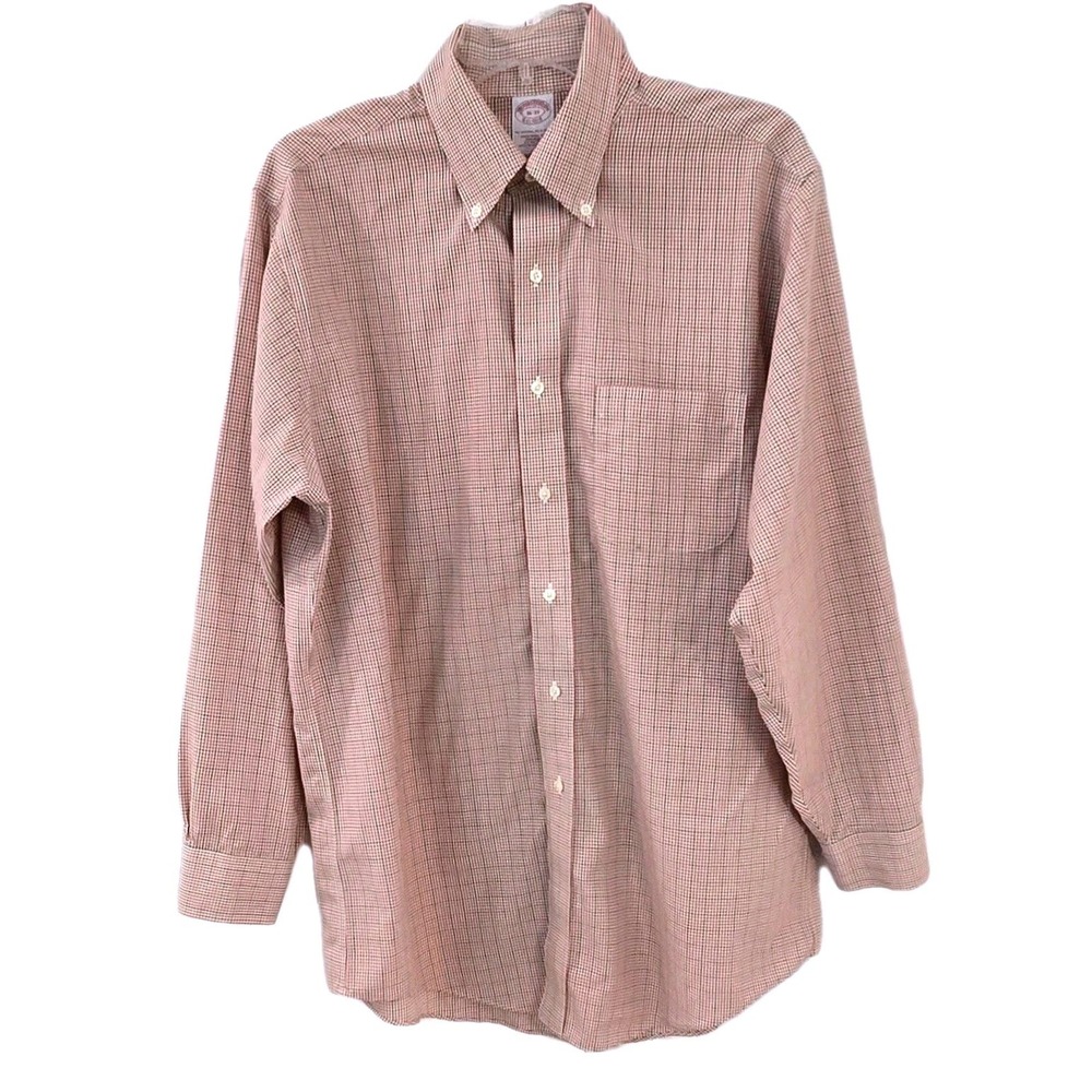 Men's Brooks Brothers Original Polo Button Down Shirt Checked Long Sleeve 16